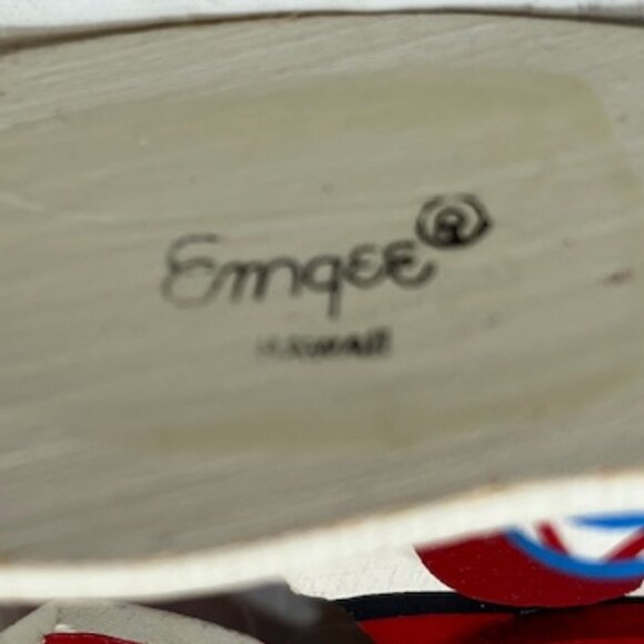 VTG Emgee Ornament Santa Marching with Flag Bicentennial Wooden 3.5"x5" - Picture 7 of 9